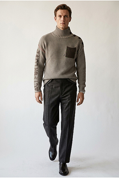 Zadig&Voltaire Deluxe Pánský šedý Pletený Pulovr Se Stojáčkem A Kapsou Velikost M