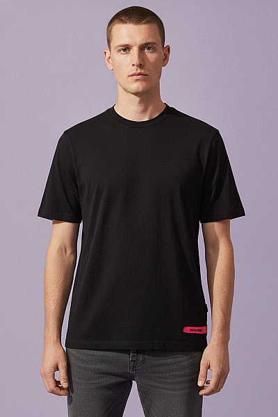 Dsquared2 Pánské Tričko S Krátkým Rukávem černé Bavlněné Basic Vel. M