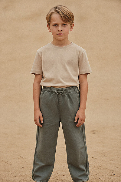 ZARA Dětské Chlapecké Volné Kalhoty Khaki Měkké Bavlněné Velikost EU 110 Cm