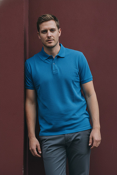 BIKKEMBERGS Modré Pánské Polo Tričko S Krátkým Rukávem Basic Velikost XL