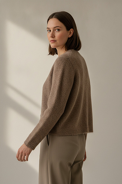 VERO MODA Hnědý Pletený Propínací Kardigan Na Knoflíky Vel. XL