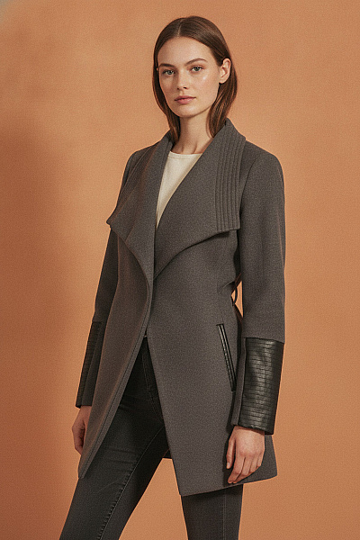 VERO MODA Šedý Zavinovací Kabát S Páskem Velikost S