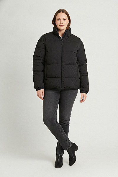 TOM TAILOR Černá Prošívaná Zimní Bunda Puffer Se Zipem Velikost XXL