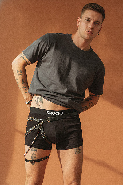 Snocks Pánské Bavlněné Boxerky Měkké černé