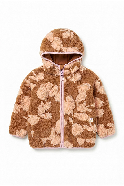 Next Dětská Hnědá Oversized Bunda S Květinovým Vzorem Vel. 92