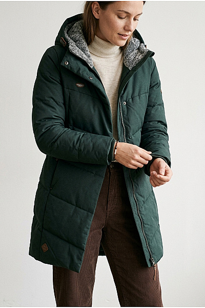 Ragwear Černá Zimní Dlouhá Bunda S Kapucí Prošívaná Vel. L