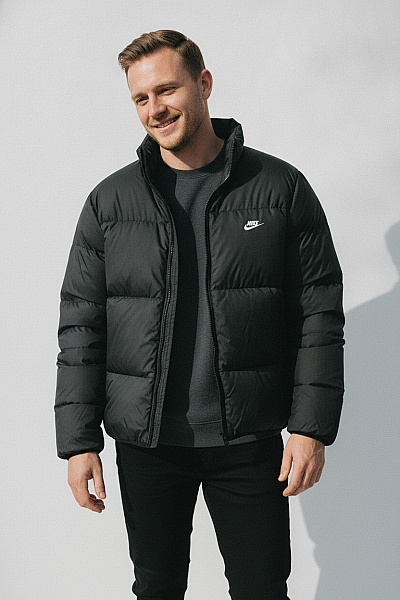 Nike Černá Zimní Prošívaná Puffer Bunda Vel. L