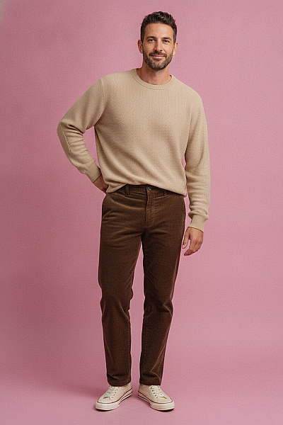 JACK & JONES Béžový Pletený Bavlněný Pulovr Basic Velikost EU XXL
