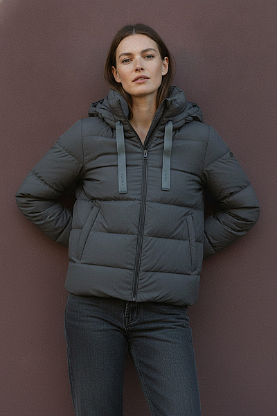Garcia Dámská Khaki Prošívaná Puffer Bunda S Kapucí Velikost M