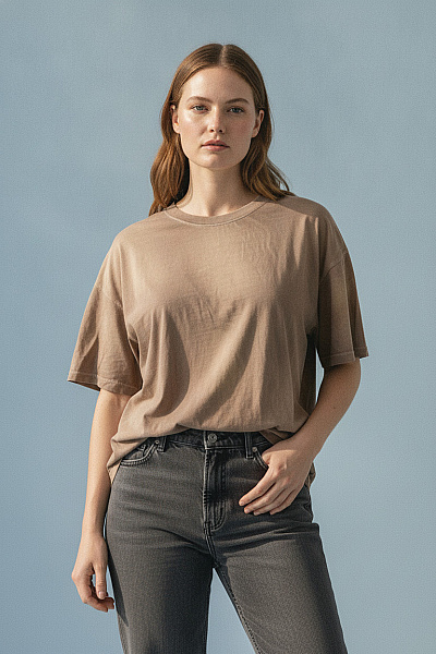 Boohoo Dámské Tričko S Krátkým Rukávem Batikované Basic Vel. EU 44