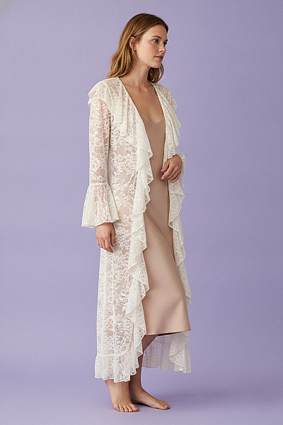 Boohoo Dámské Krajkové šaty S Dlouhým Rukávem Boho Maxi