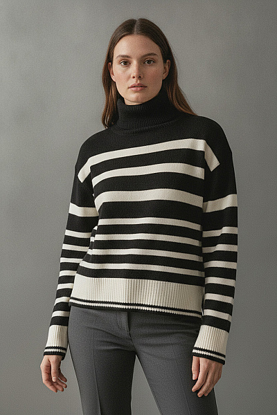 Boohoo Dámský Pruhovaný Rolák S Dlouhým Rukávem Vel. 36