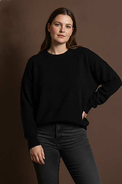 Boohoo Dámský černý Svetr S Dlouhým Rukávem Velikost 48