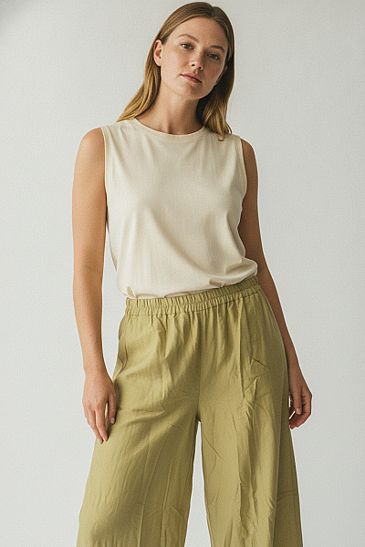 Boohoo Dámské Volnočasové Kalhoty široké Khaki Vel. 50