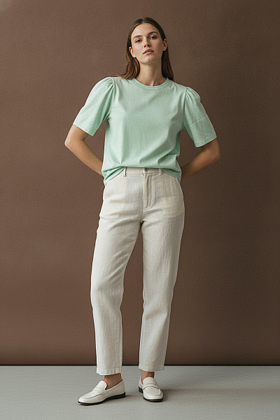 Marcel By Marcel Ostertag Dámské Tričko S Krátkým Rukávem A Volánovými Rukávy Vel. 36
