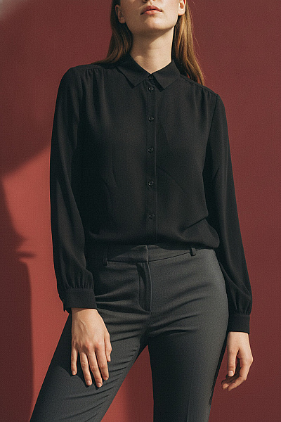THOM By Thomas Rath Dámská černá Košile S Dlouhým Rukávem Elegantní Business Velikost 36
