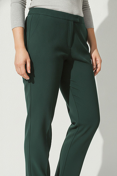 Curvy Me Dámské Elegantní Zelené Kalhoty S Kapsami Velikost 44