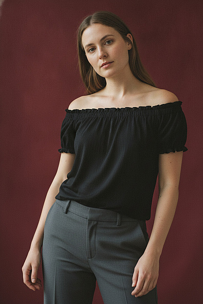 Boohoo Dámské černé Tričko S Krátkým Rukávem Crop Top