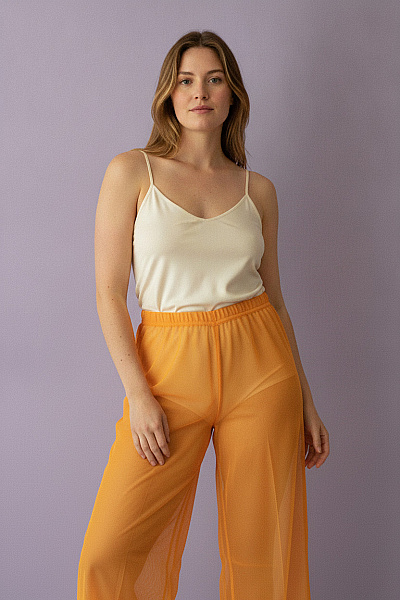 Boohoo Oranžové Plážové Kalhoty S Mašlí Velikost EU 56
