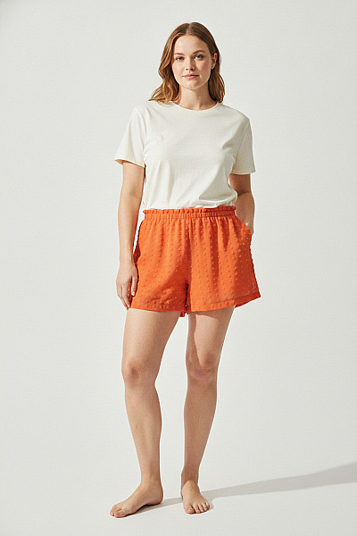 Boohoo Oranžové Mini šortky S Gumou V Pase Vel. EU 56