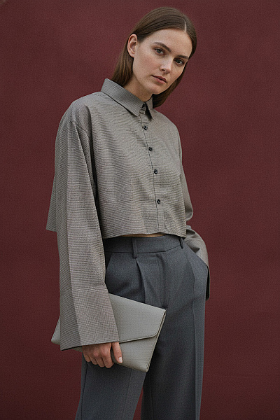 Boohoo Dámská Pruhovaná Košile Crop S Dlouhým Rukávem