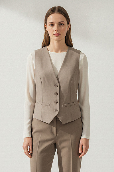 Boohoo Dámská Elegantní Polyesterová Vesta Bez Rukávů šedá Velikost 36