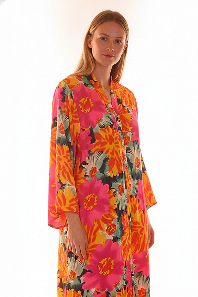 Boohoo Dámský župan Květovaný Volný Oversized Vel. EU 50