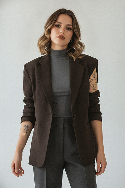 Boohoo Dámské černé Elegantní Vypasované Sako Business Velikost 42