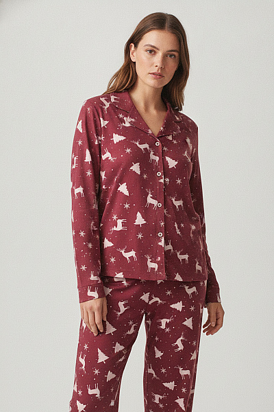 Boohoo Dámské Pyžamo S Vánočním Motivem Velikost EU 36