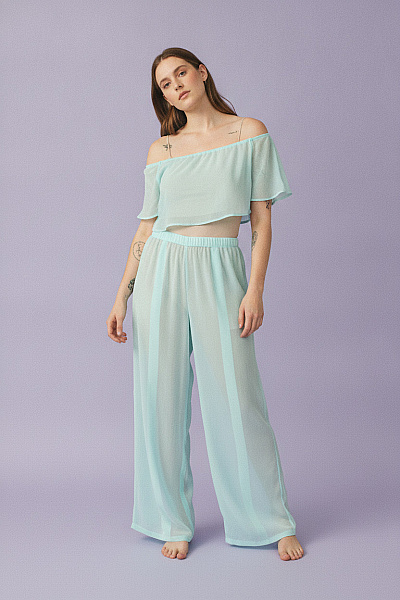 Boohoo Dámské Pruhované Volné Kalhoty Vel. 48