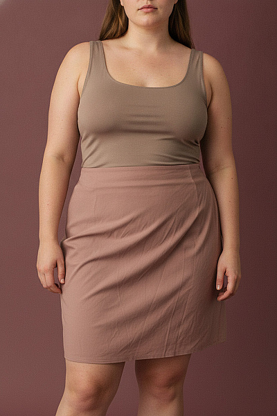 Boohoo Hnědá řasená Mini Sukně Vel. 56