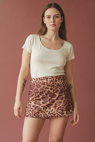 Boohoo Dámská Mini Sukně Leopardí Vzor Vel. 40