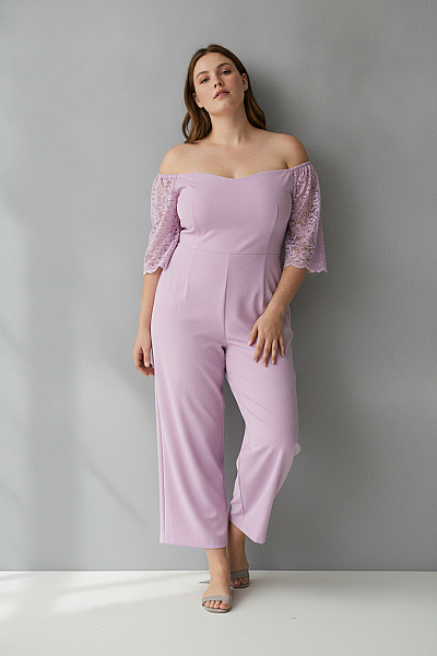 Boohoo Dámský Fialový Overal S Krátkým Rukávem Vel. 52