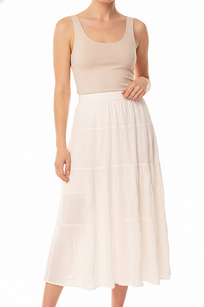 Boohoo Bílá Maxi Sukně S Gumou V Pase Velikost 44