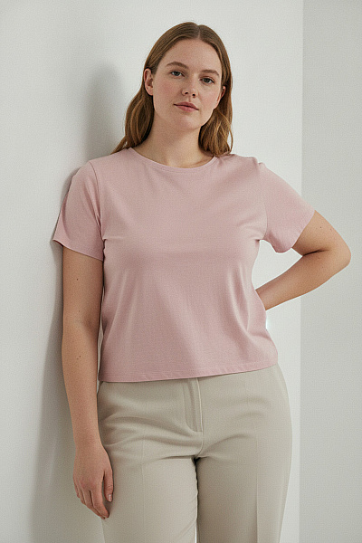 Boohoo Růžové Tričko S Krátkým Rukávem Crop Top Velikost 50