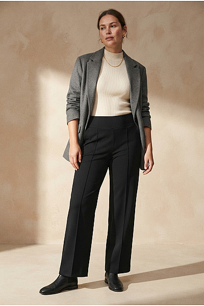 Judith Williams Černé Modalové Kalhoty S Vysokým Pasem A Kapsami Velikost 20