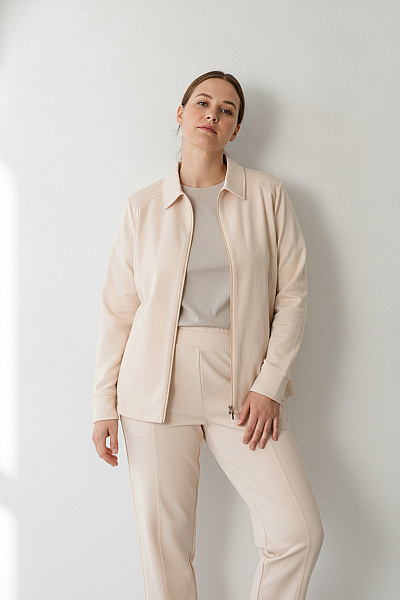 HELENA VERA Béžový Dámský Komplet Volný Smart Casual Vel. 50