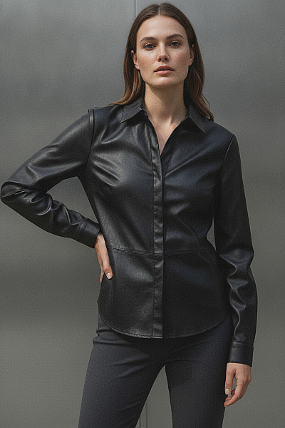 Judith Williams Dámská černá Košile S Dlouhým Rukávem Elegantní Lesklá Vel. 34