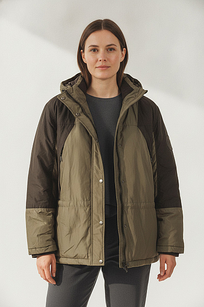 Boohoo Dámská Khaki Zimní Bunda S Kapucí