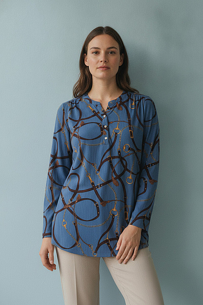 COUTURE LINE Dámská Halenka S Dlouhým Rukávem A Potiskem Vel. 42