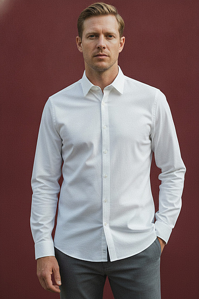 THOM By Thomas Rath Pánská Bílá Košile S Dlouhým Rukávem Regular Fit