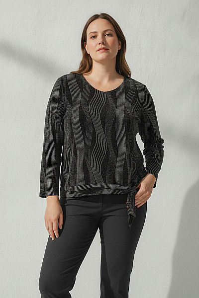 COUTURE LINE Dámská Halenka S Dlouhým Rukávem A Potiskem Vel. 52