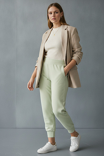 Belinda Gold Dámské Khaki Tepláky Jogger S Gumou V Pase Vel. 44