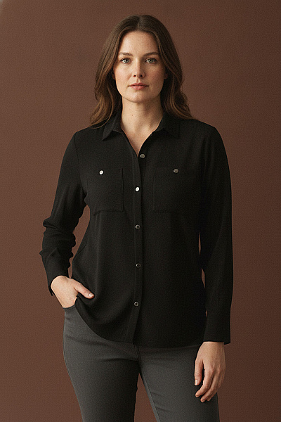 COUTURE LINE Dámská černá Košile S Dlouhým Rukávem Vel. 46
