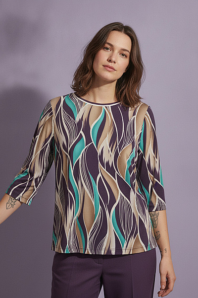 COUTURE LINE Dámské Tričko S Potiskem A Tříčtvrtečním Rukávem Velikost 52