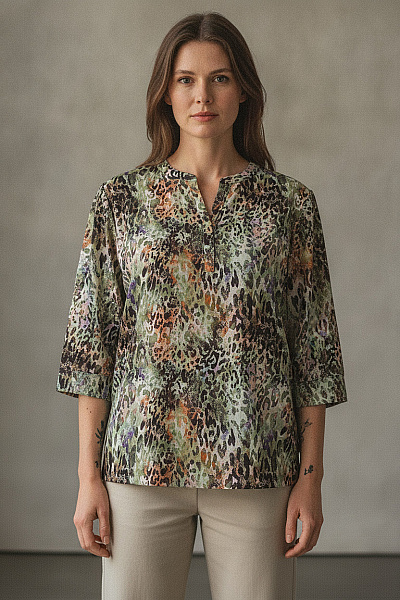 COUTURE LINE Dámská Halenka S Potiskem A 3/4 Rukávem Barevná Vel. 50