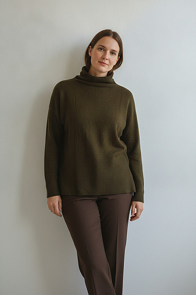 Judith Williams Dámský Khaki Rolák S Dlouhým Rukávem Velikost 42