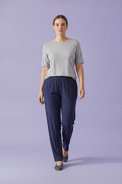 COUTURE LINE Modré široké Kalhoty S Kapsami Vel. 44