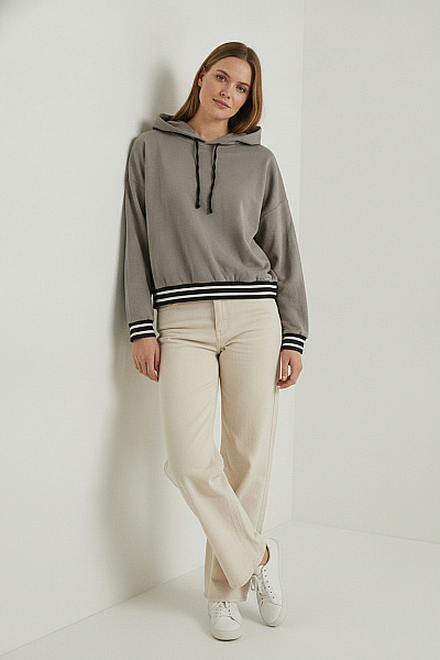 THOM By Thomas Rath Dámská Bavlněná Mikina S Kapucí Oversized Khaki Velikost 42