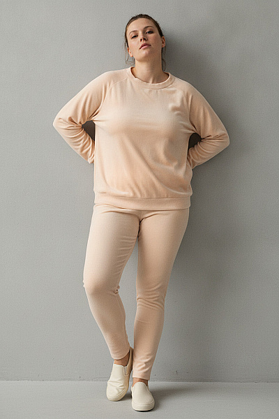 HELENA VERA Béžový Oversized Domácí Komplet Velikost 48